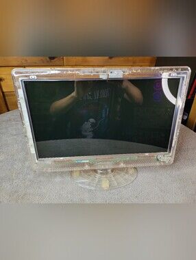 AMP'D 15" Clear Prison TV SLTV-1519AP-3S LED HDTV Retro Gaming Tested Works